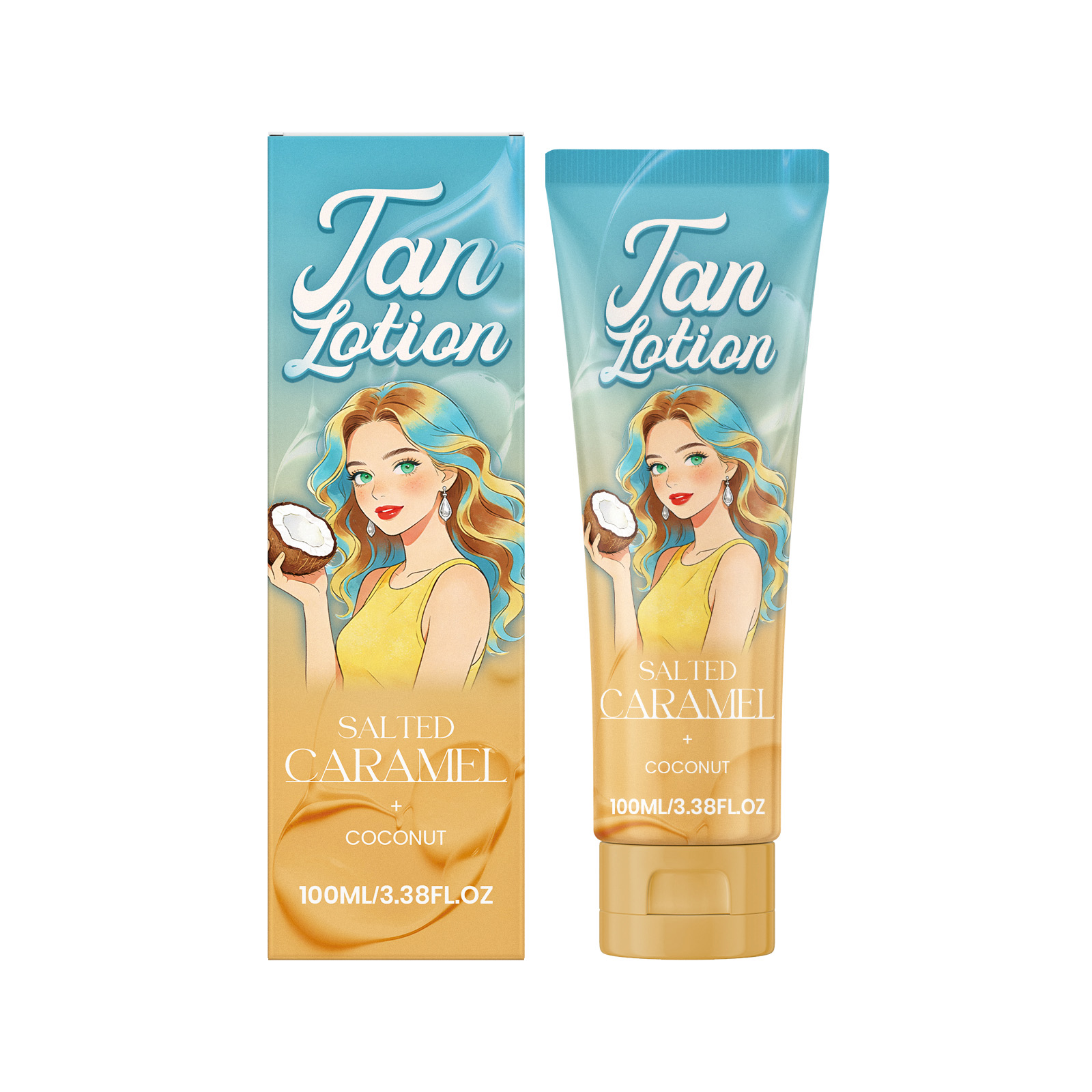 Coconut Caramel Tanning Boost Lotion Summer Tanning Body Skin Fresh Texture Non Sticky Smear Care Emulsion