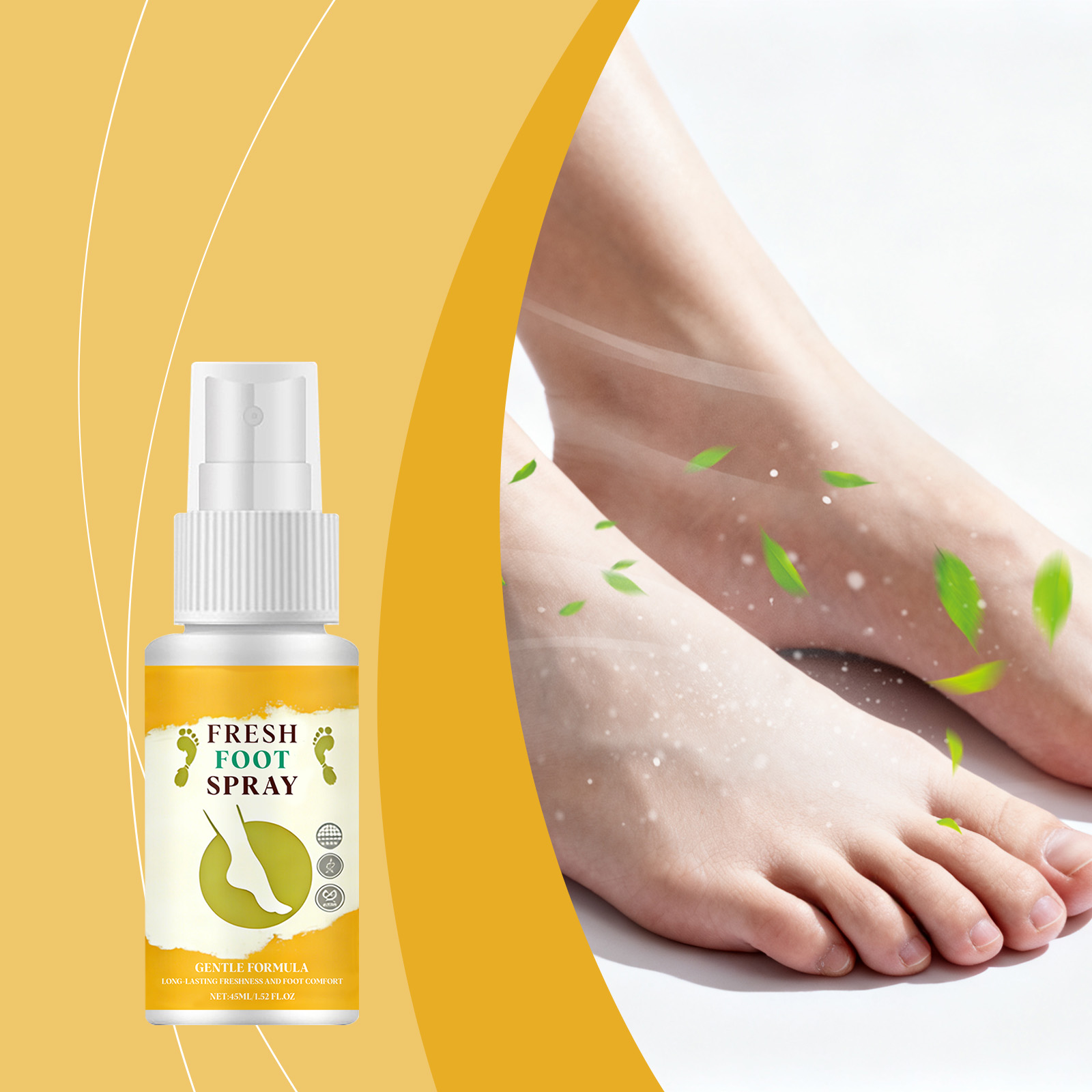 Refreshing Foot Spray Mild Moisturizing Comfortable Skin Fresh Non Sticky Convenient Spray Daily Foot Care Product