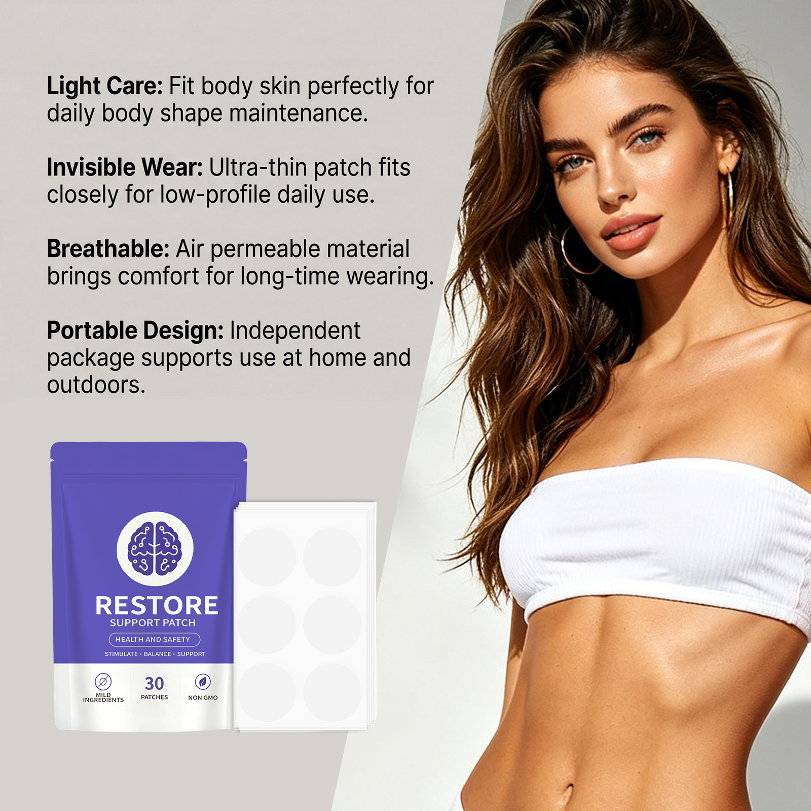 Balance Support Patch Fixed Position Care Long Lasting Adhesive Stable Thin Invisible Tear And Use Mild Skin Care