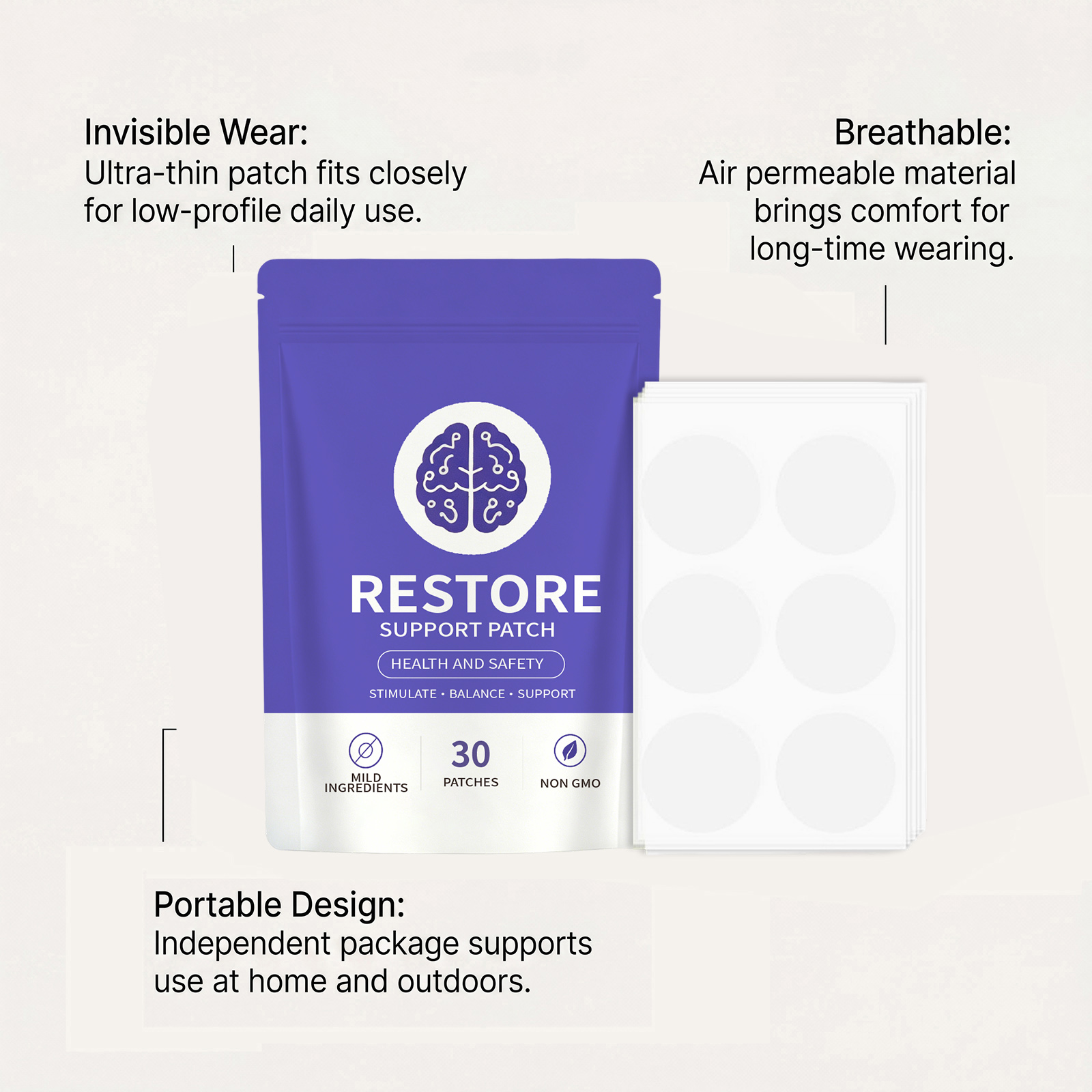 Balance Support Patch Fixed Position Care Long Lasting Adhesive Stable Thin Invisible Tear And Use Mild Skin Care