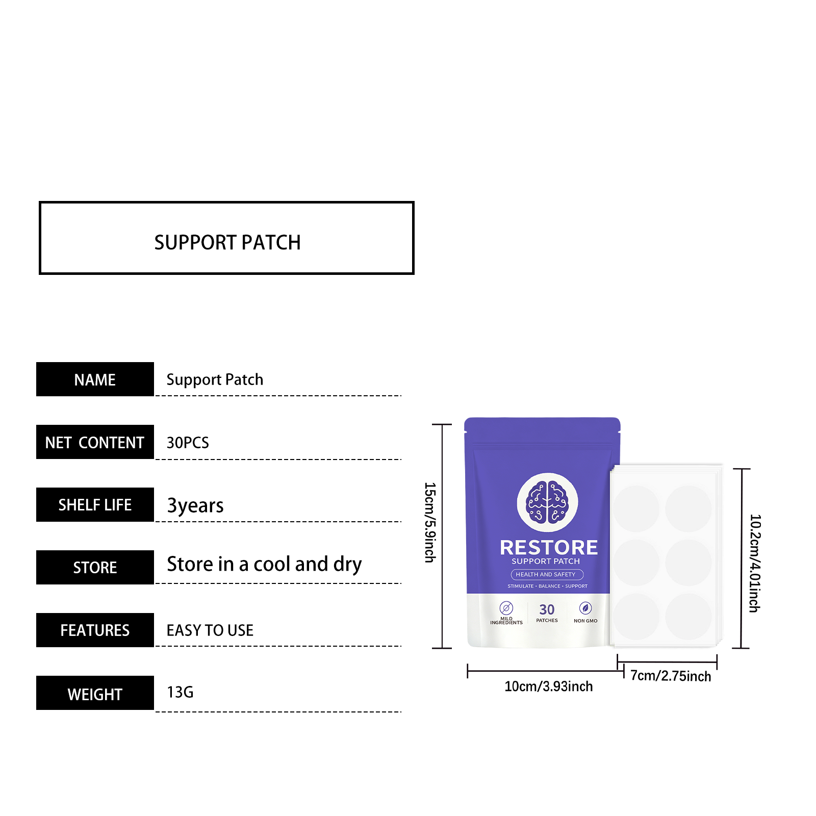 Balance Support Patch Fixed Position Care Long Lasting Adhesive Stable Thin Invisible Tear And Use Mild Skin Care