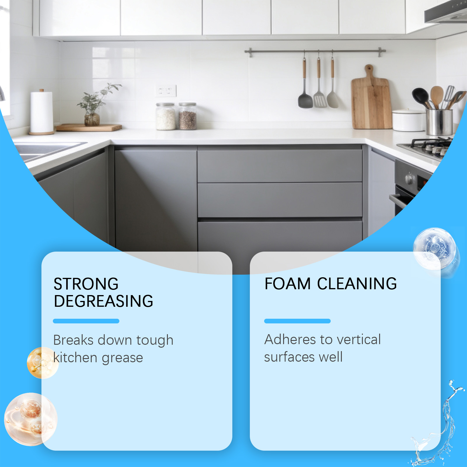 Daily Household Grease Cleaner Remove Oil Stains Dirt For Kitchen Range Hood Stove Surfaces
