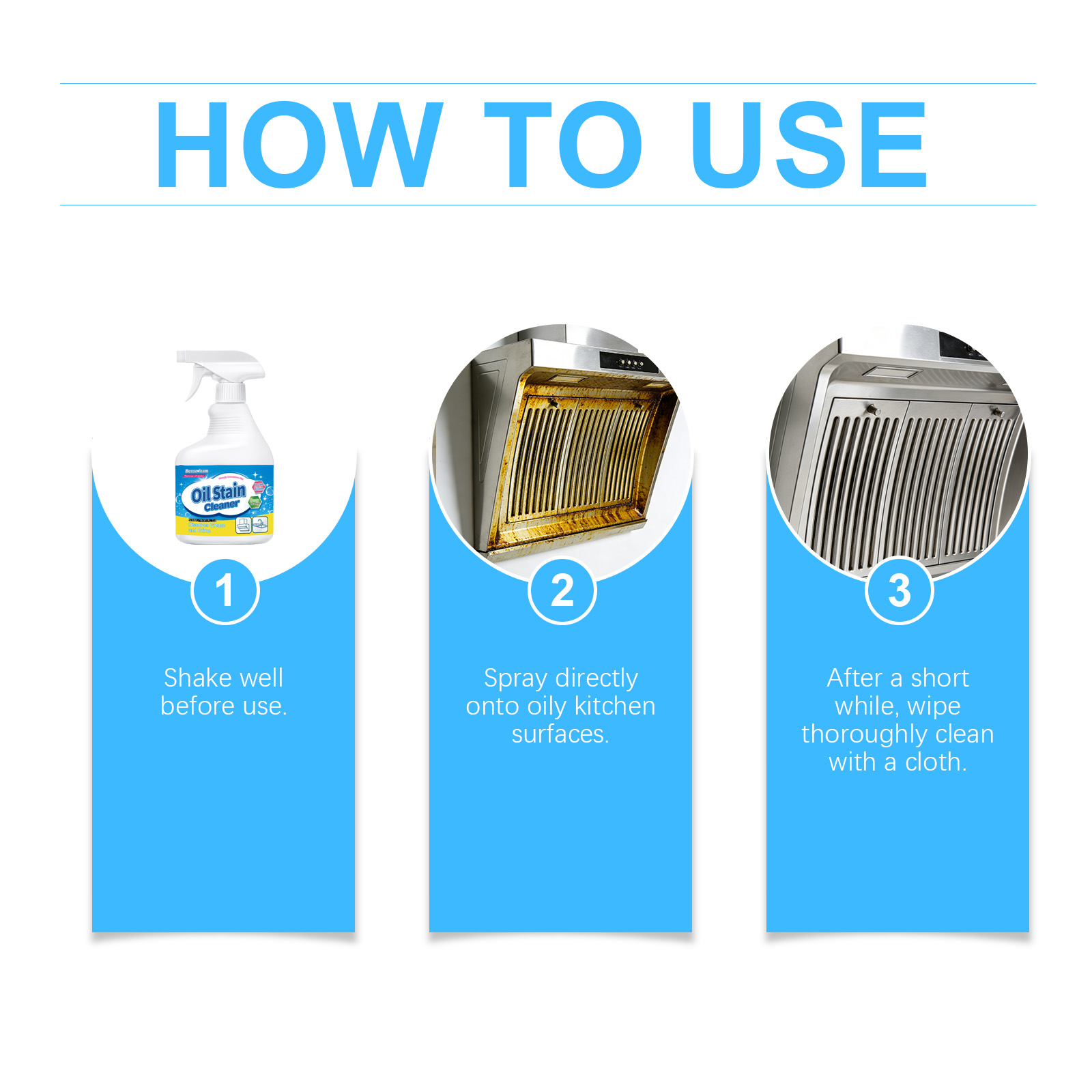 Daily Household Grease Cleaner Remove Oil Stains Dirt For Kitchen Range Hood Stove Surfaces