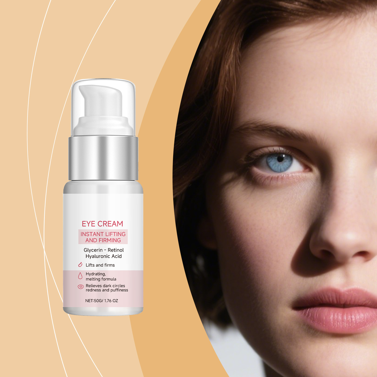 Retinol Moisturizing Eye Cream Nourishes Hydrates Light Gentle Skin Around Eyes Apply Massage Daily Care