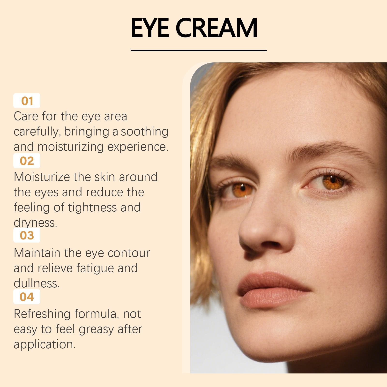 Retinol Moisturizing Eye Cream Nourishes Hydrates Light Gentle Skin Around Eyes Apply Massage Daily Care