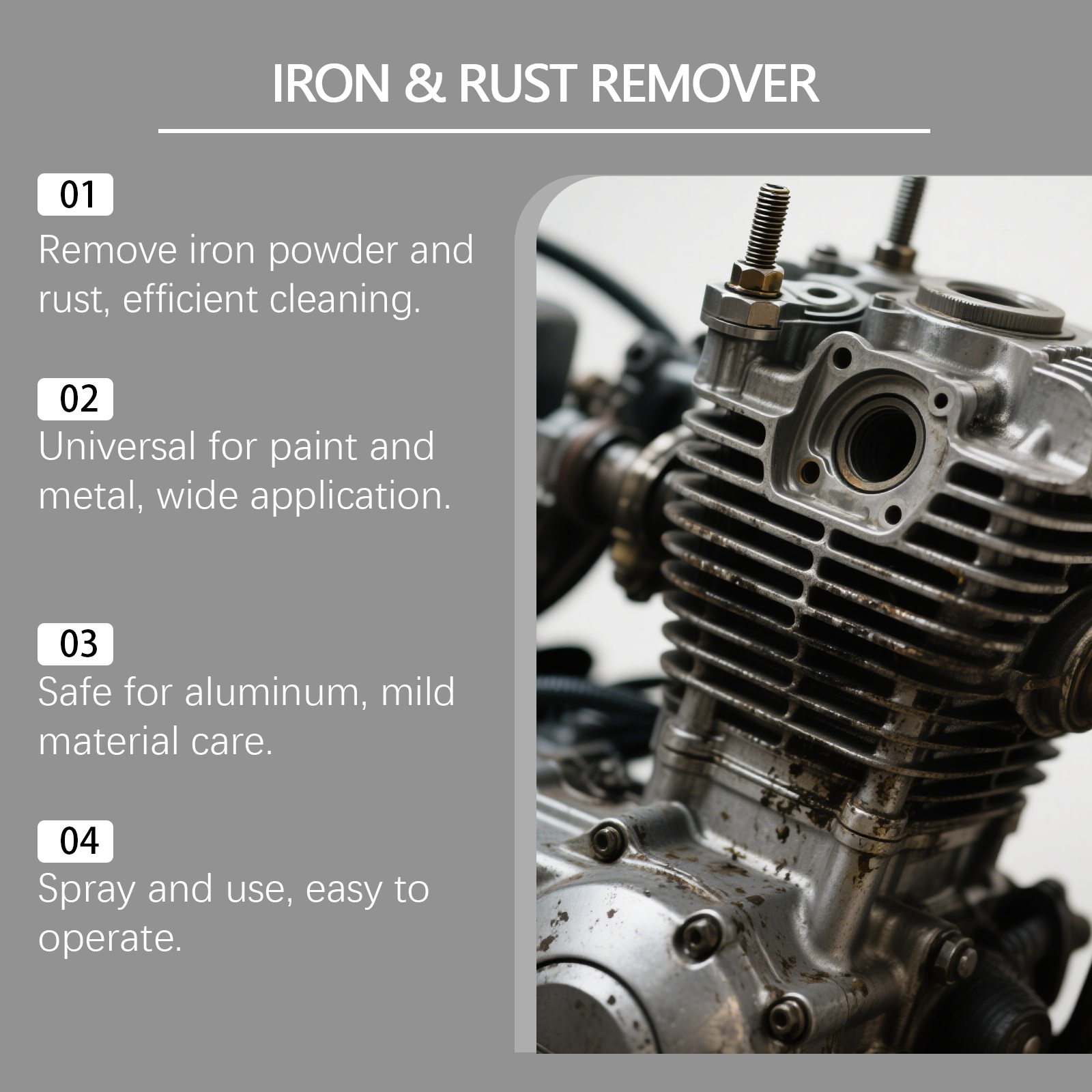 Car Rust Remover Cleaner Gentle Safe For Paint Metal Surface Stain Removal