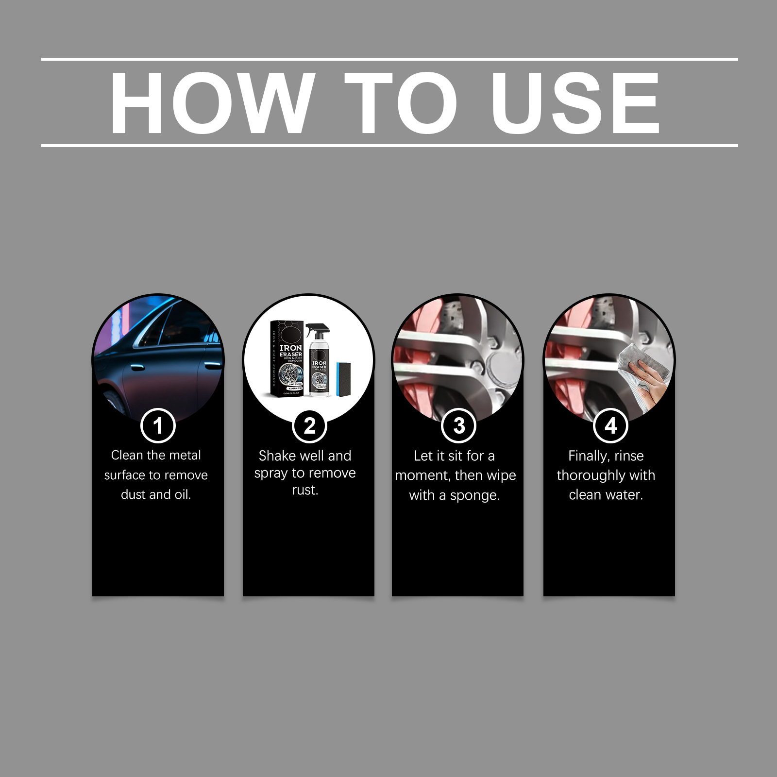 Car Rust Remover Cleaner Gentle Safe For Paint Metal Surface Stain Removal