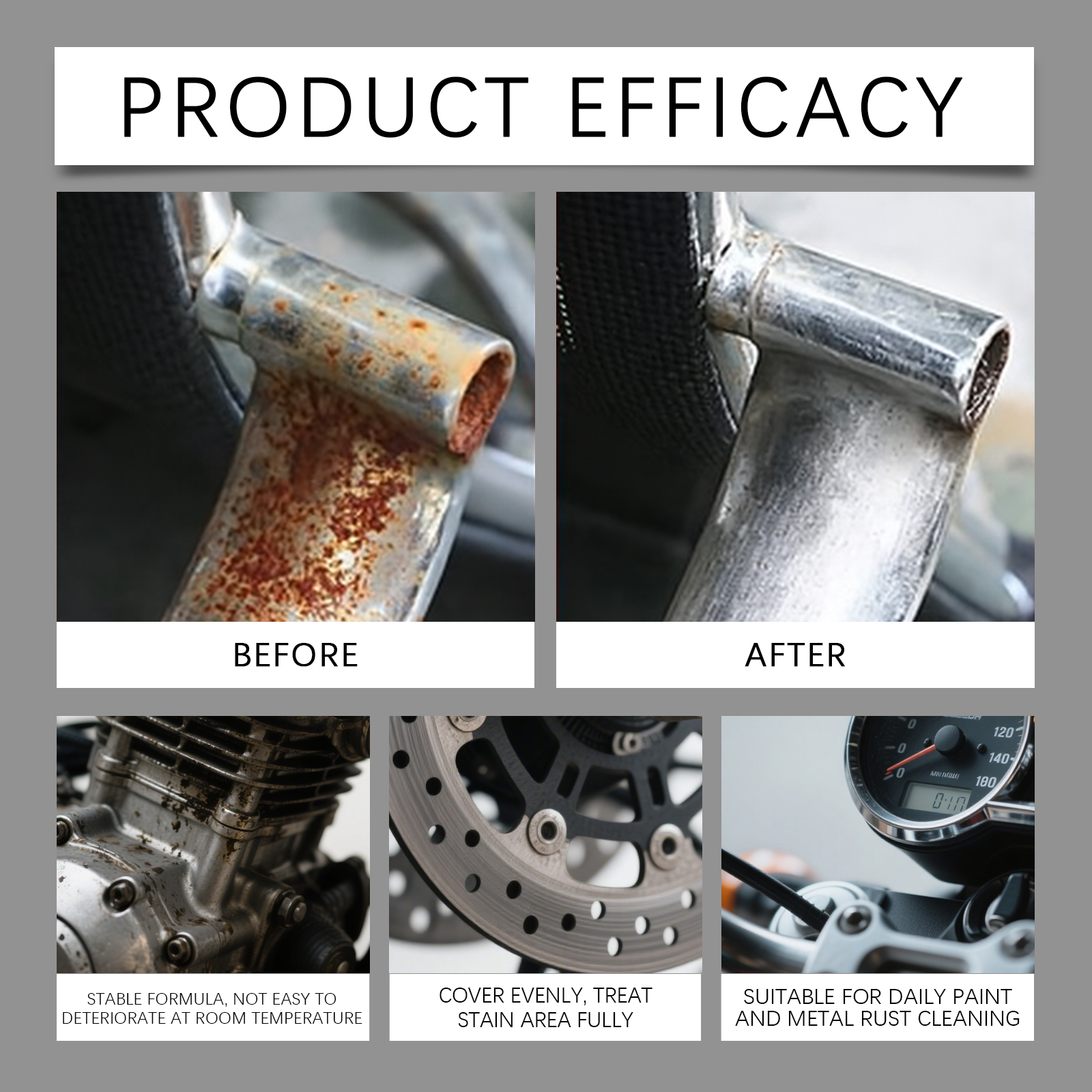 Car Rust Remover Cleaner Gentle Safe For Paint Metal Surface Stain Removal