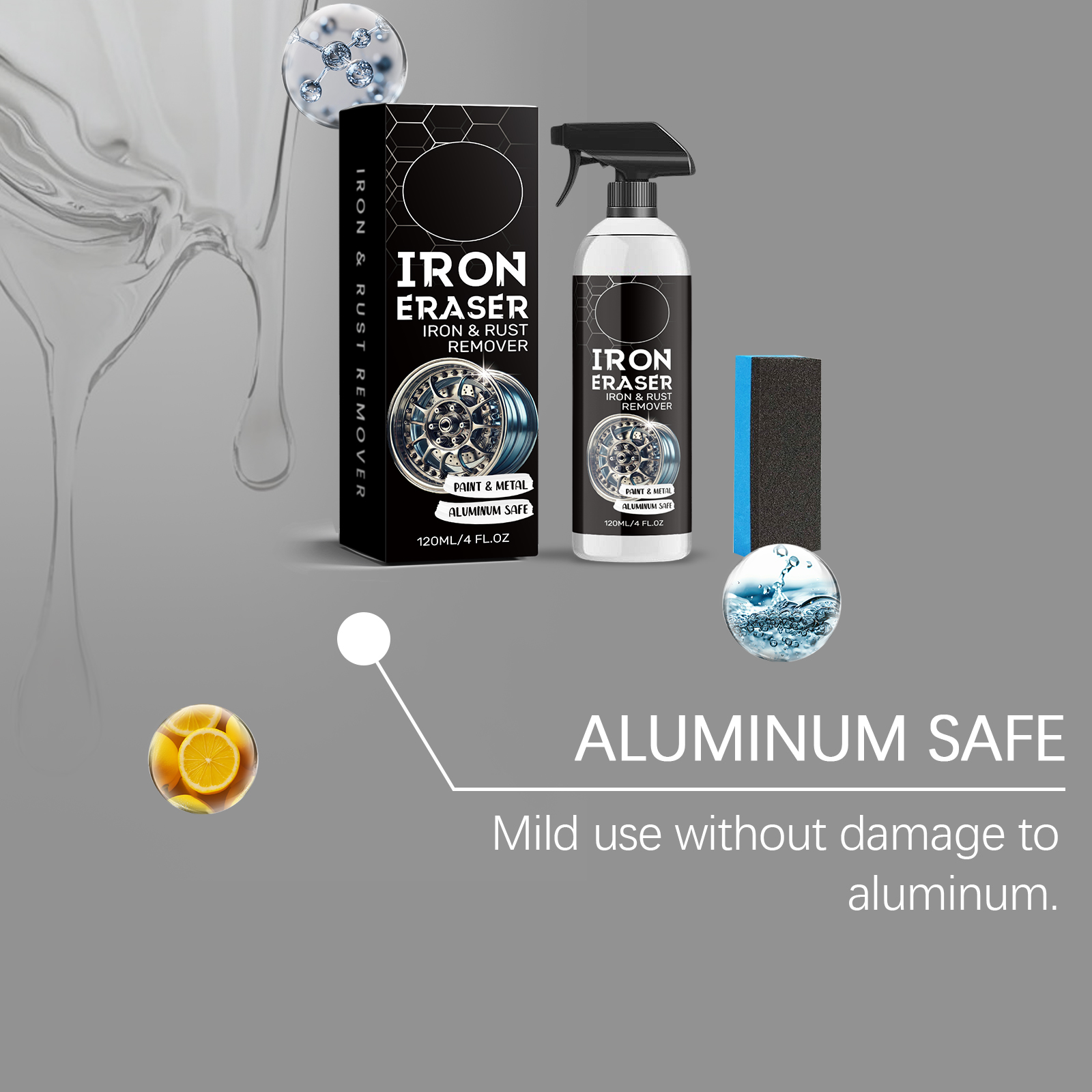Car Rust Remover Cleaner Gentle Safe For Paint Metal Surface Stain Removal