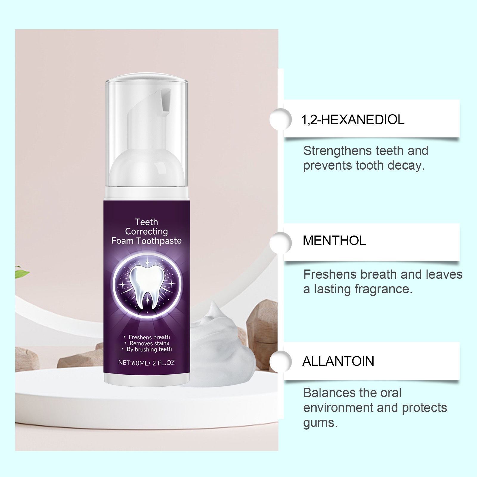 Toothpaste Mousse Mild Dense Foam Protect Clean Oral Teeth Fresh Comfortable Cleaning Care Paste