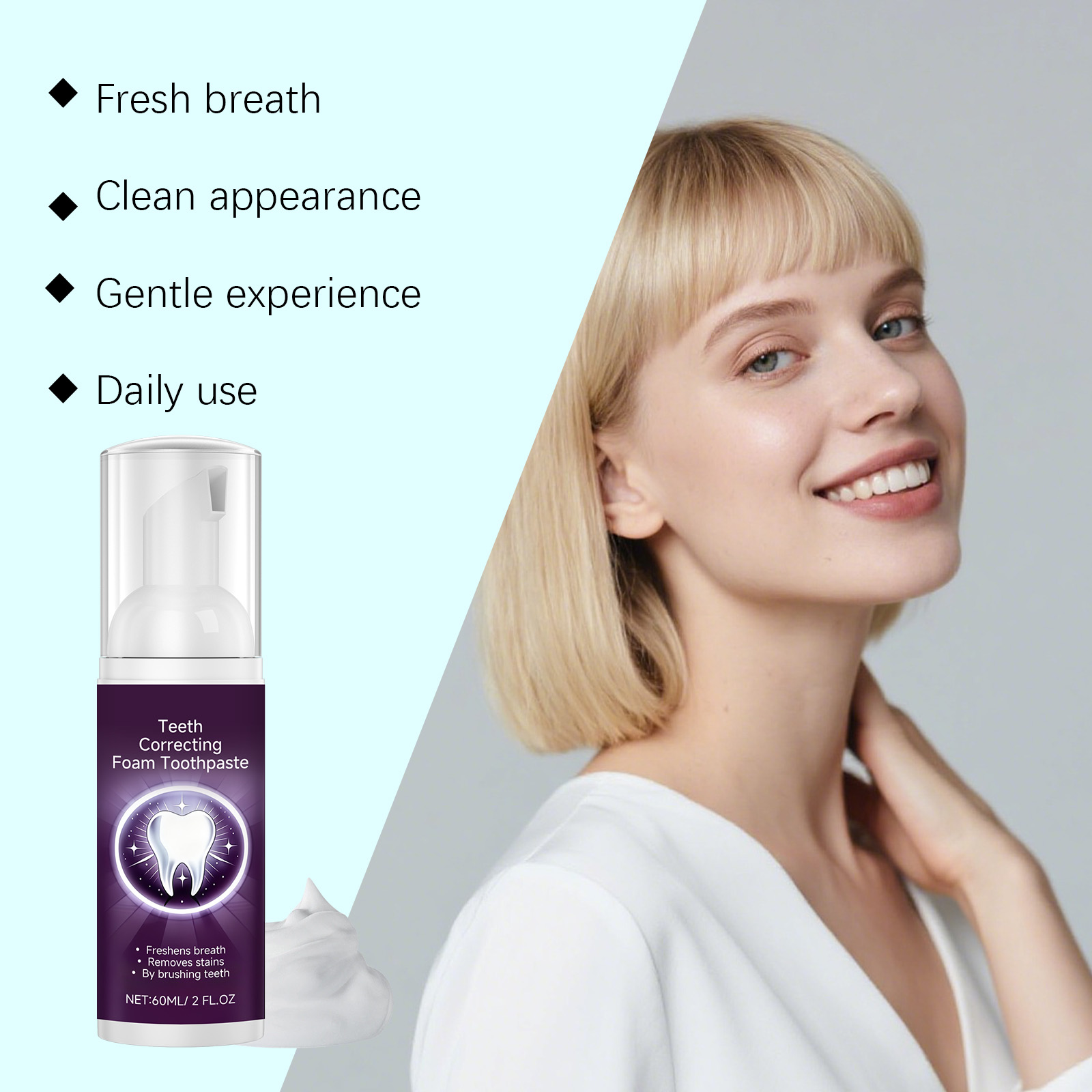 Toothpaste Mousse Mild Dense Foam Protect Clean Oral Teeth Fresh Comfortable Cleaning Care Paste