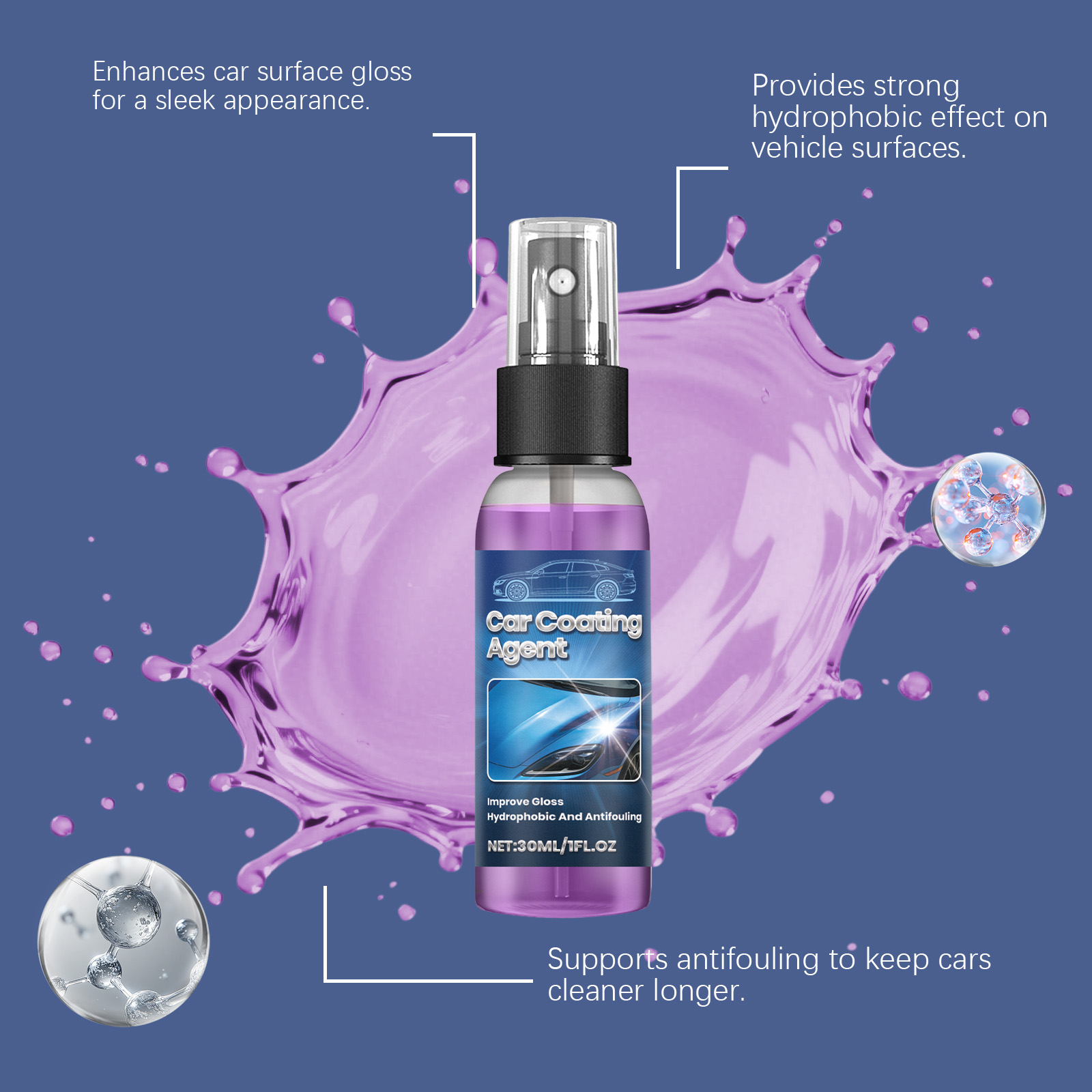 Car Coating Agent Mild Cleansing Automobile Paint Surface Body Gloss Renovation Waterproof External Care Coating Agent