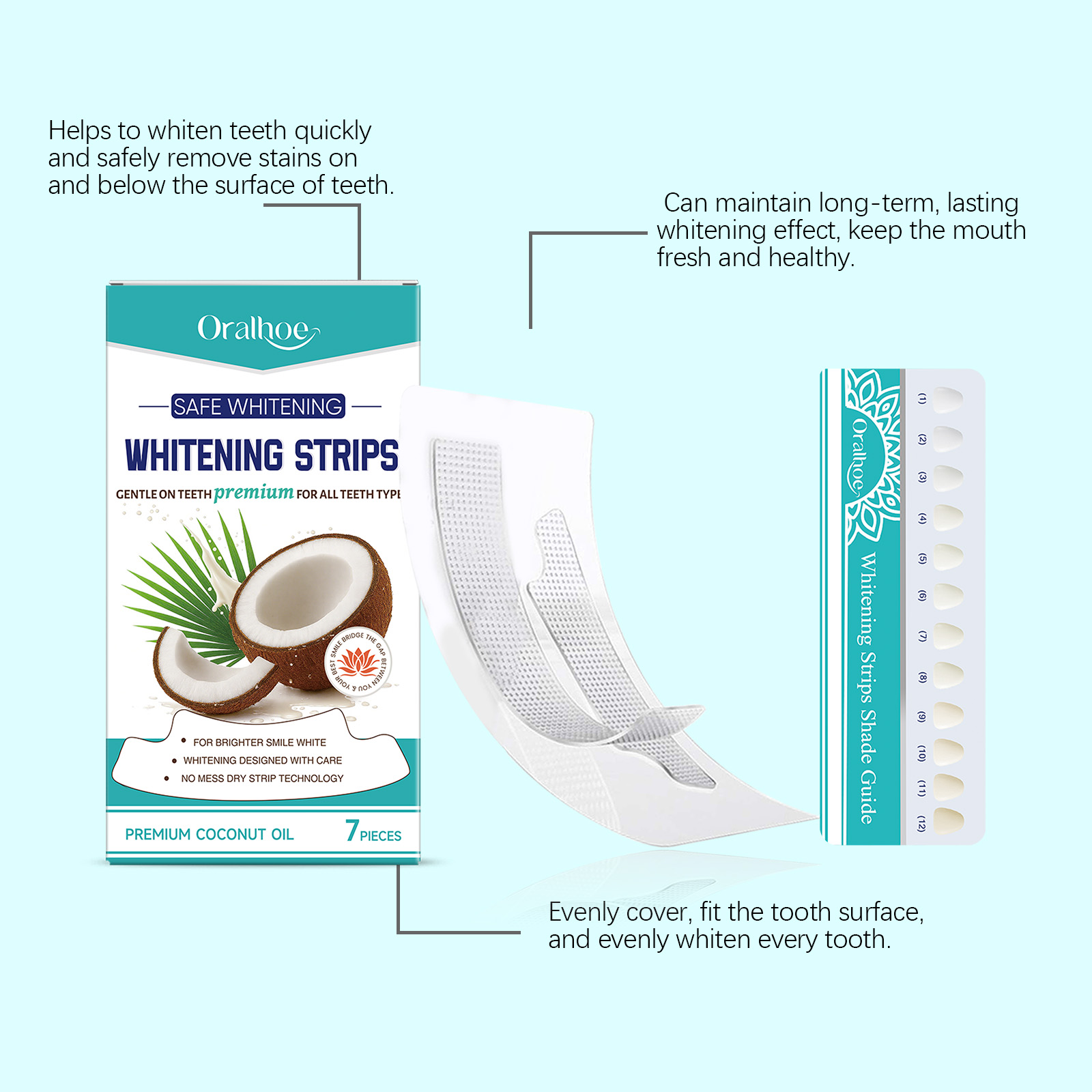 Teeth Strips With Mild Ingredients Clean Tooth Stains Naturally Brighten Freshen Oral Care