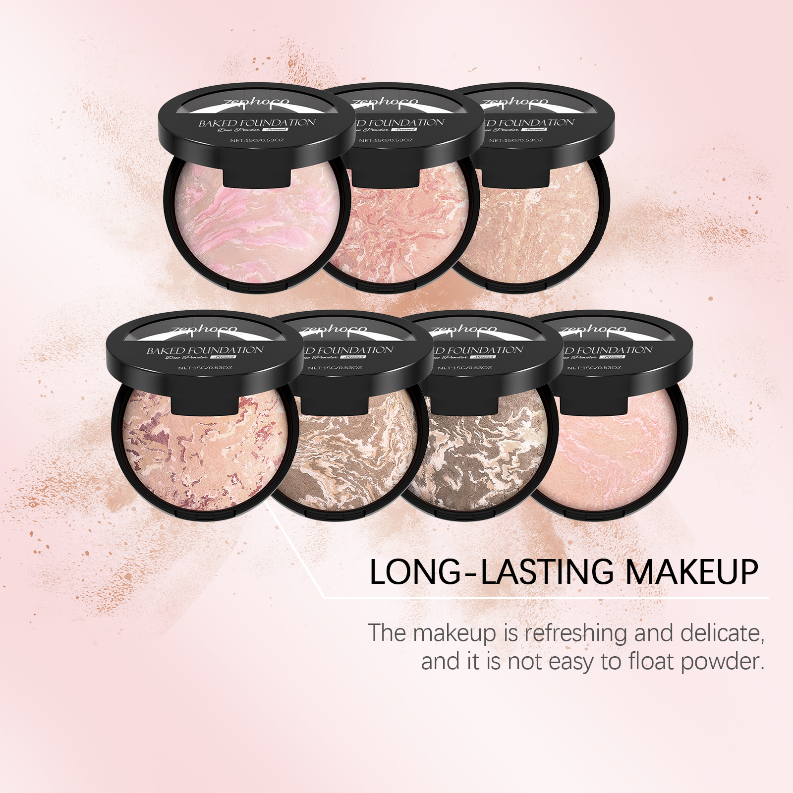 (05) Oil Control Concealer Powder Compact Lightweight Fit Fine Mist Finish Makeup Setting Portable Touch Up