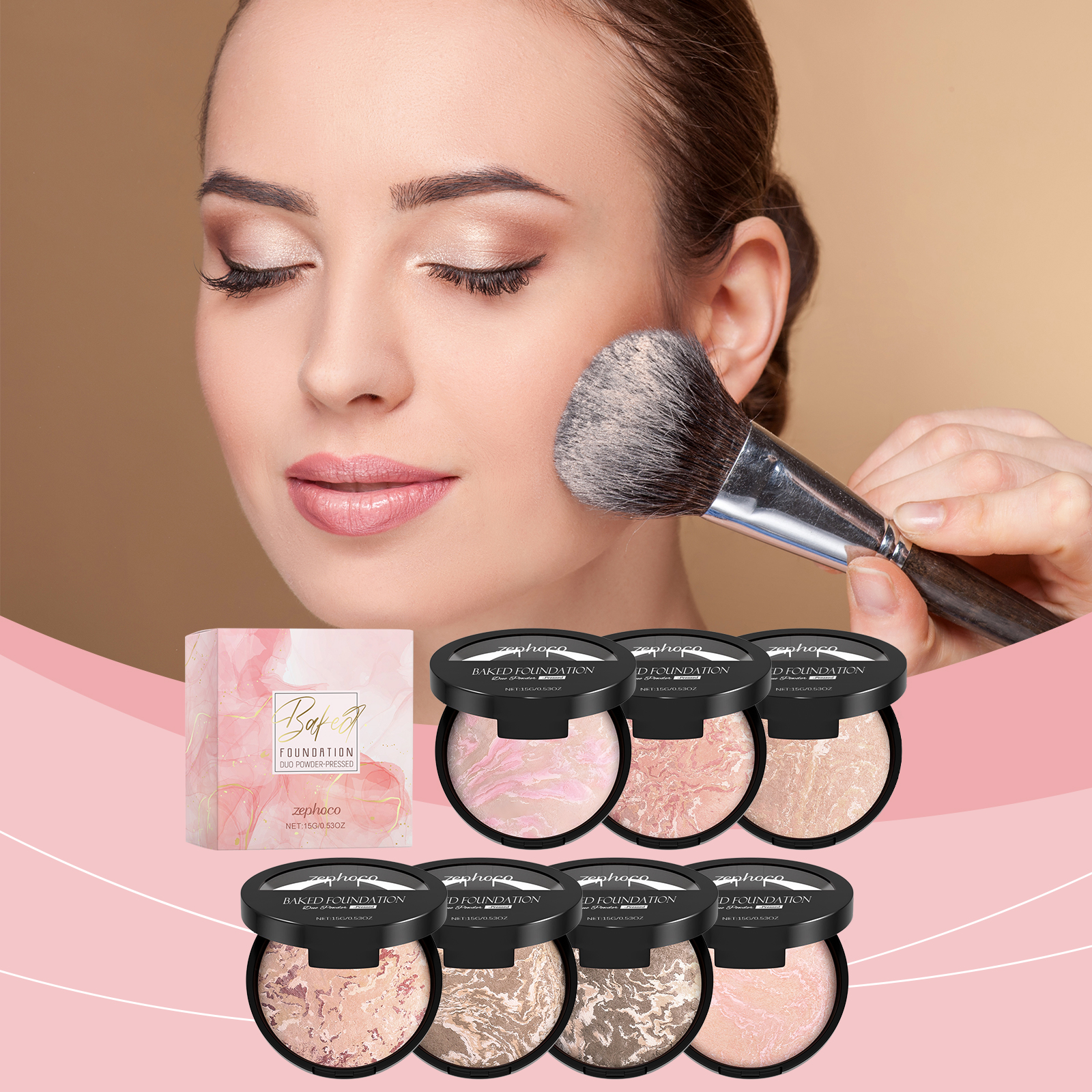 (05) Oil Control Concealer Powder Compact Lightweight Fit Fine Mist Finish Makeup Setting Portable Touch Up