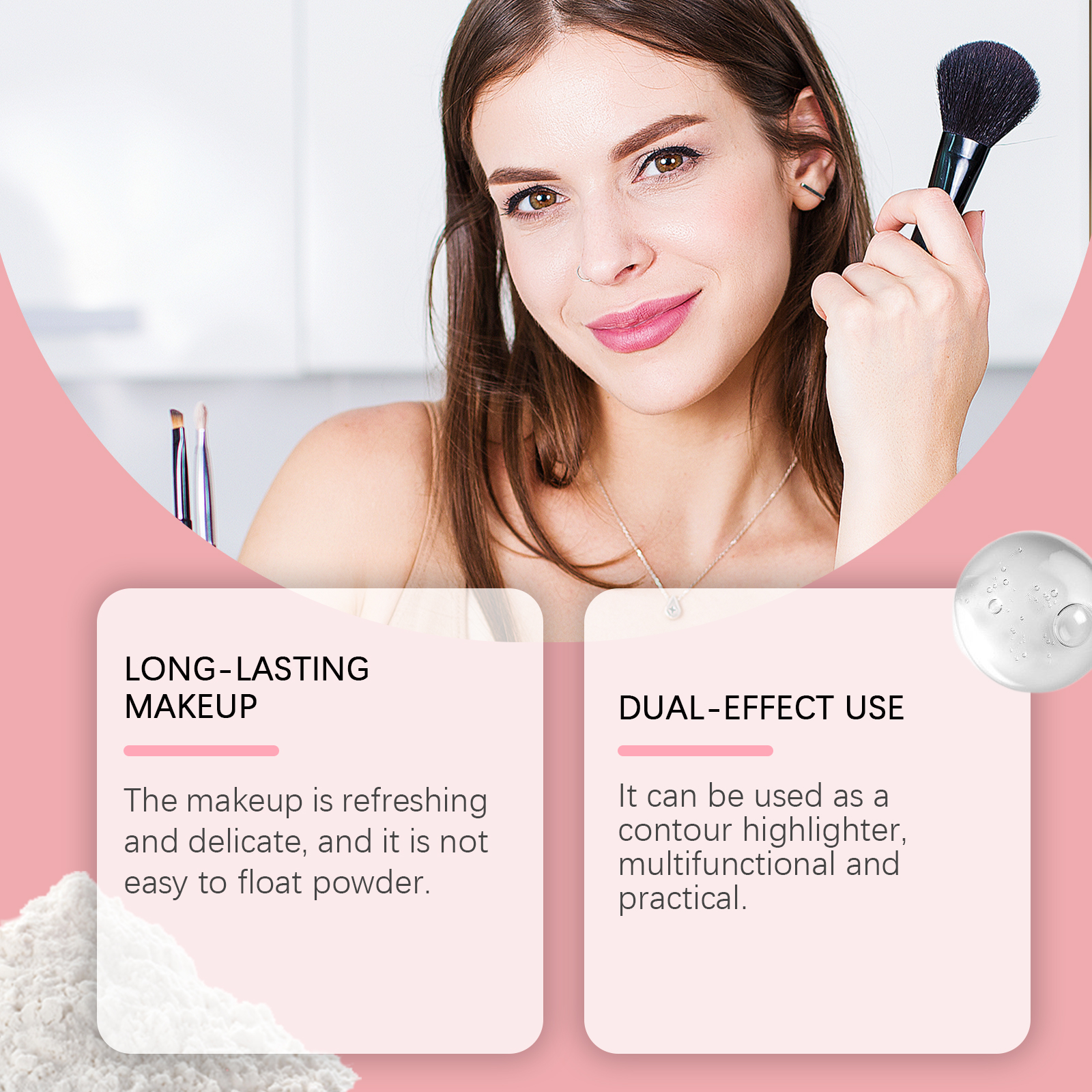 (05) Oil Control Concealer Powder Compact Lightweight Fit Fine Mist Finish Makeup Setting Portable Touch Up