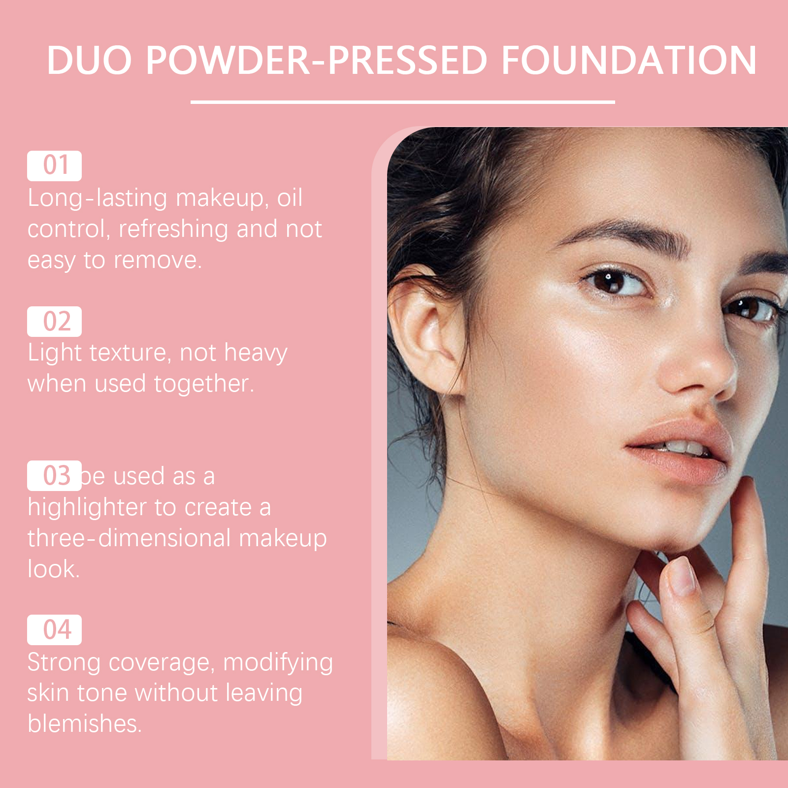 (05) Oil Control Concealer Powder Compact Lightweight Fit Fine Mist Finish Makeup Setting Portable Touch Up