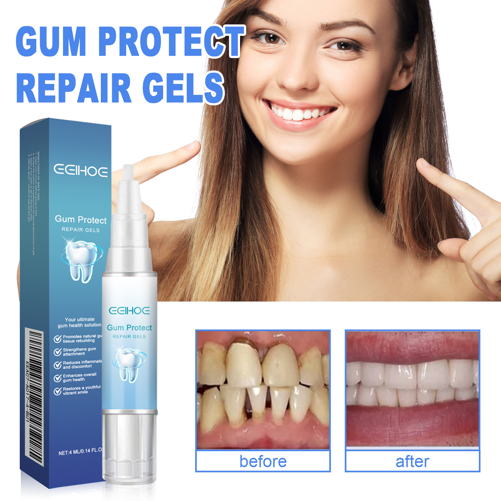 Gum Repair Care Gel Strengthen Gums Reduce Recession Freshen Breath
