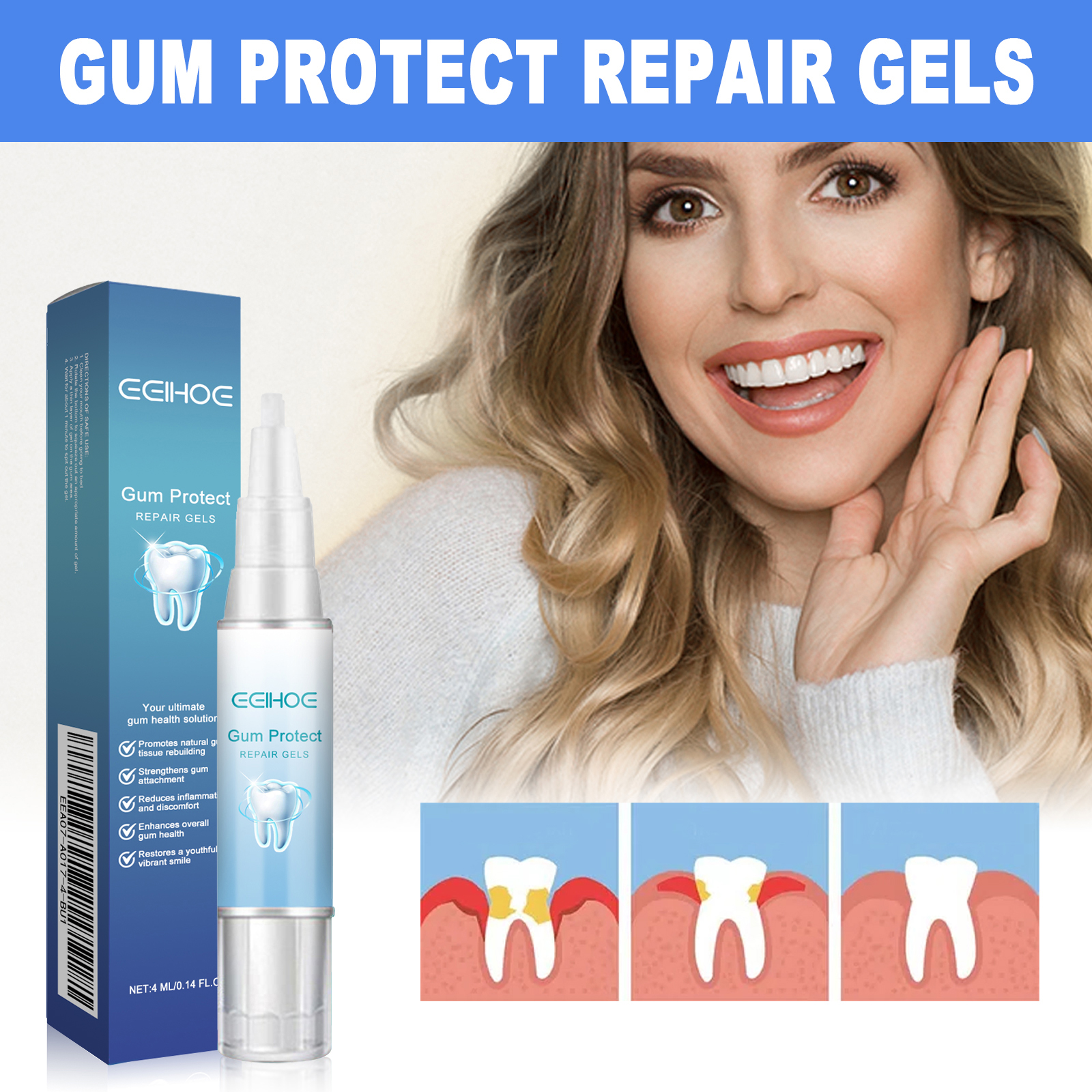 Gum Repair Care Gel Strengthen Gums Reduce Recession Freshen Breath