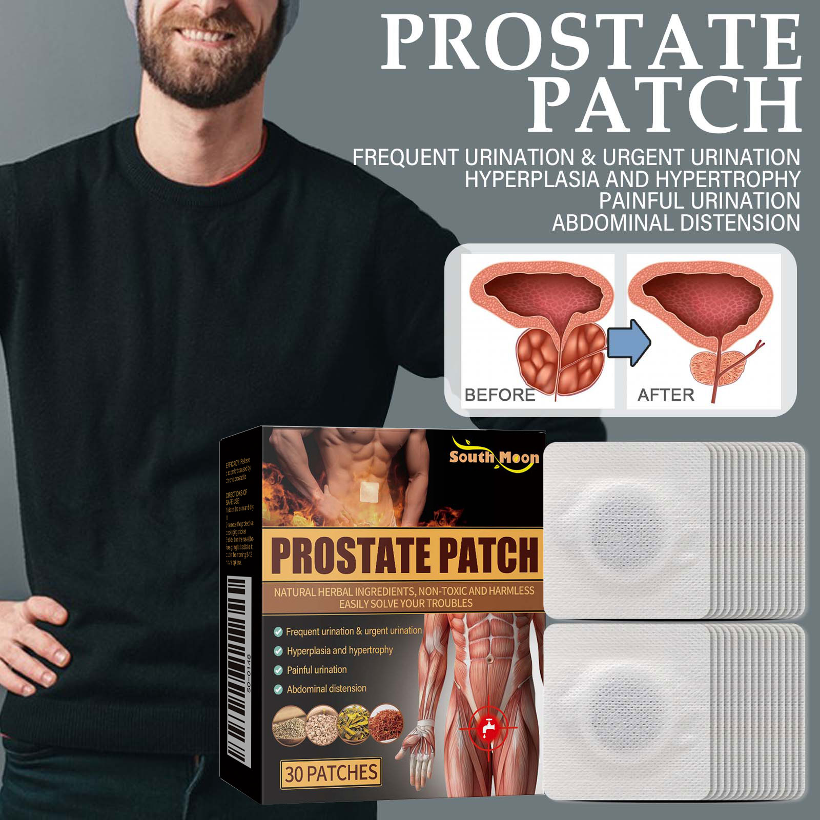 Men Body Care Patch Gentle External Skin Comfort Soothing Support For Daily Wellness 1 PCS