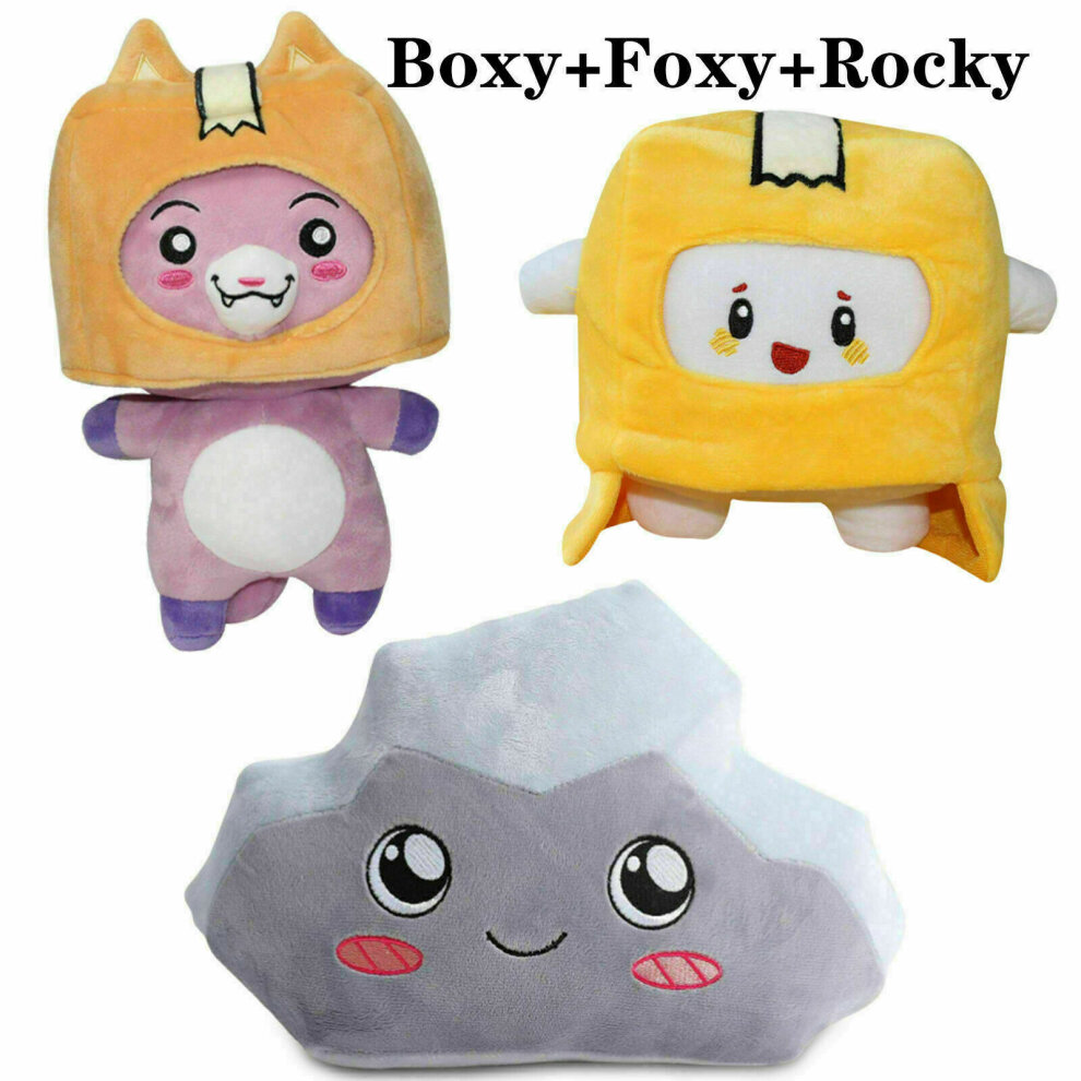 (ROCKY 29cm/11.4in) Lankybox BOXY FOXY ROCKY Plush Toy Stuffed Doll Kids Toys