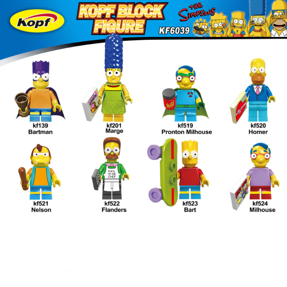 8PCS The Simpsons Minifigure Fit Lego Building Block Kids Toy XMAS