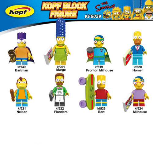 8PCS The Simpsons Minifigure Fit Lego Building Block Kids Toy XMAS