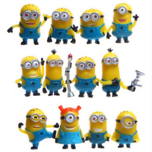 12pcs Mini Minions Despicable Me Figure Toy Micro Landscape