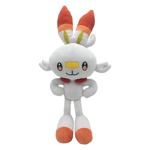Pokémon Scorbunny Plush Toys Sword and Shield Soft Doll Stuffed Animal Plushies Fire Pokémon Collection Rabbit Toy for Kids Birthday Christmas Gifts