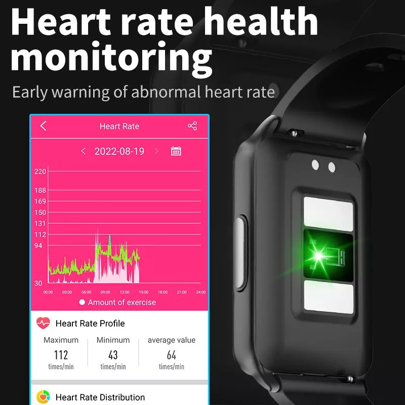 ECG Recorder Blood Glucose Smart Watch 1.57inch Monitor Fitness Smartwatch