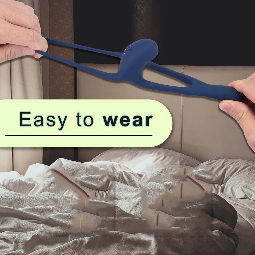 Penis Ring Dual Vibrating Silicone Ring Adult Sex Toys Love Vibrator for Men and Couples with 10 Vibration Modes for Harder and Stronger Erection