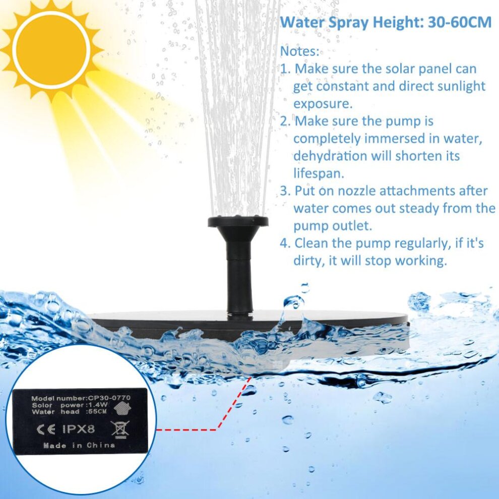 Solar Powered Fountain | Solar Bird Bath Pump