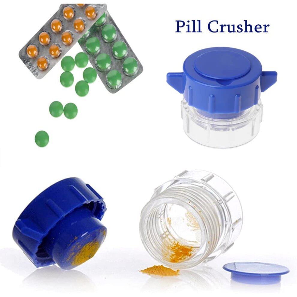 2 Pack Pill Grinder Pill Pulverizer Tablet Grinder Medicine Splitter Powder Crusher and Storage Box