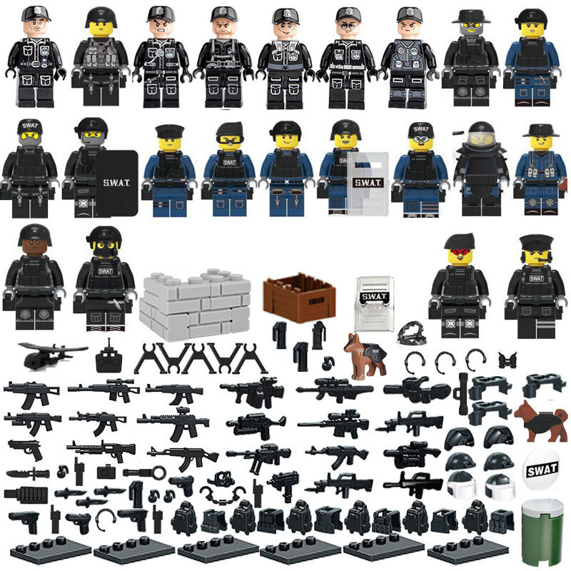 22PCS Swat Team Building Block Minifigures Toys Fit Lego