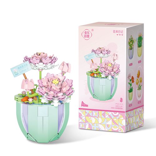 Flower Bouquet Block Succulents Potted Building Blocks DIY Assembly Building Toy Girl Gift