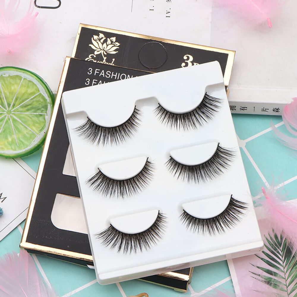 (3D~22) False Eyelashes Curling Fake Lashes for Women 3D Natural Extension Long Fashion Sexy Party Makeup Beauty Tools 9 pairs