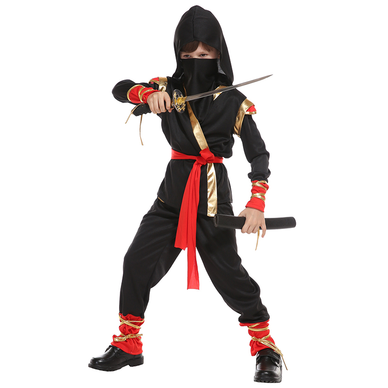(110~120cm) Ninja Cosplay Costumes for Kids Boy Halloween Best Children Gifts