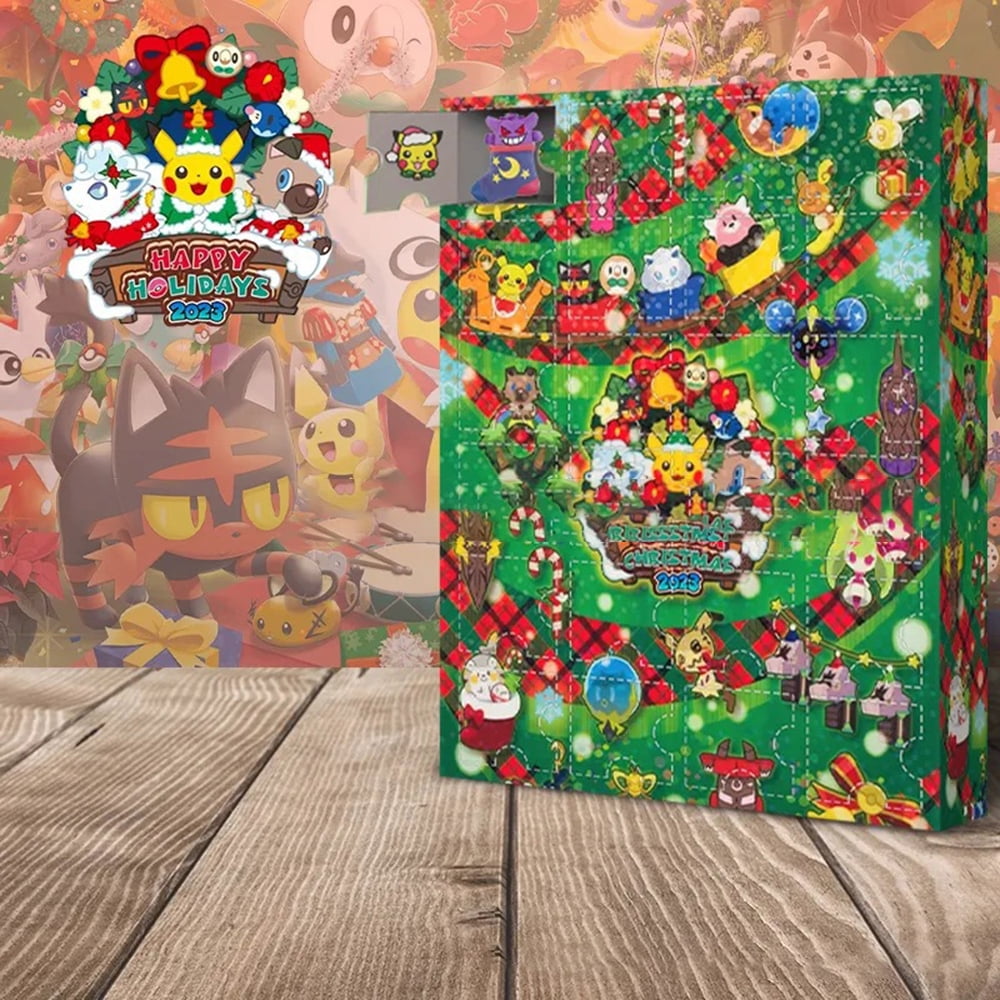 Christmas Advent Calendar Play Set 24pcs Pokémon Toys 24 Days Countdown Christmas Blind Box Gift for Kids Xmas Decorations