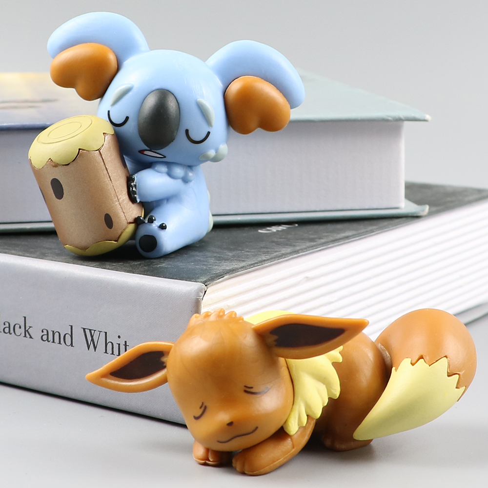 Pokemon Mini Figure Bulbasaur Pikachu Eevee Jirachi Komala Snorlax Sleeping Starry Dream Kawaii Series Doll Cartoon Kids Toys Gifts Desktop Ornaments