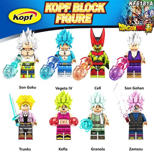 8 Pack Dragon Ball Cartoon Assembled Building Block Toys Action Mini Figure Model Gift