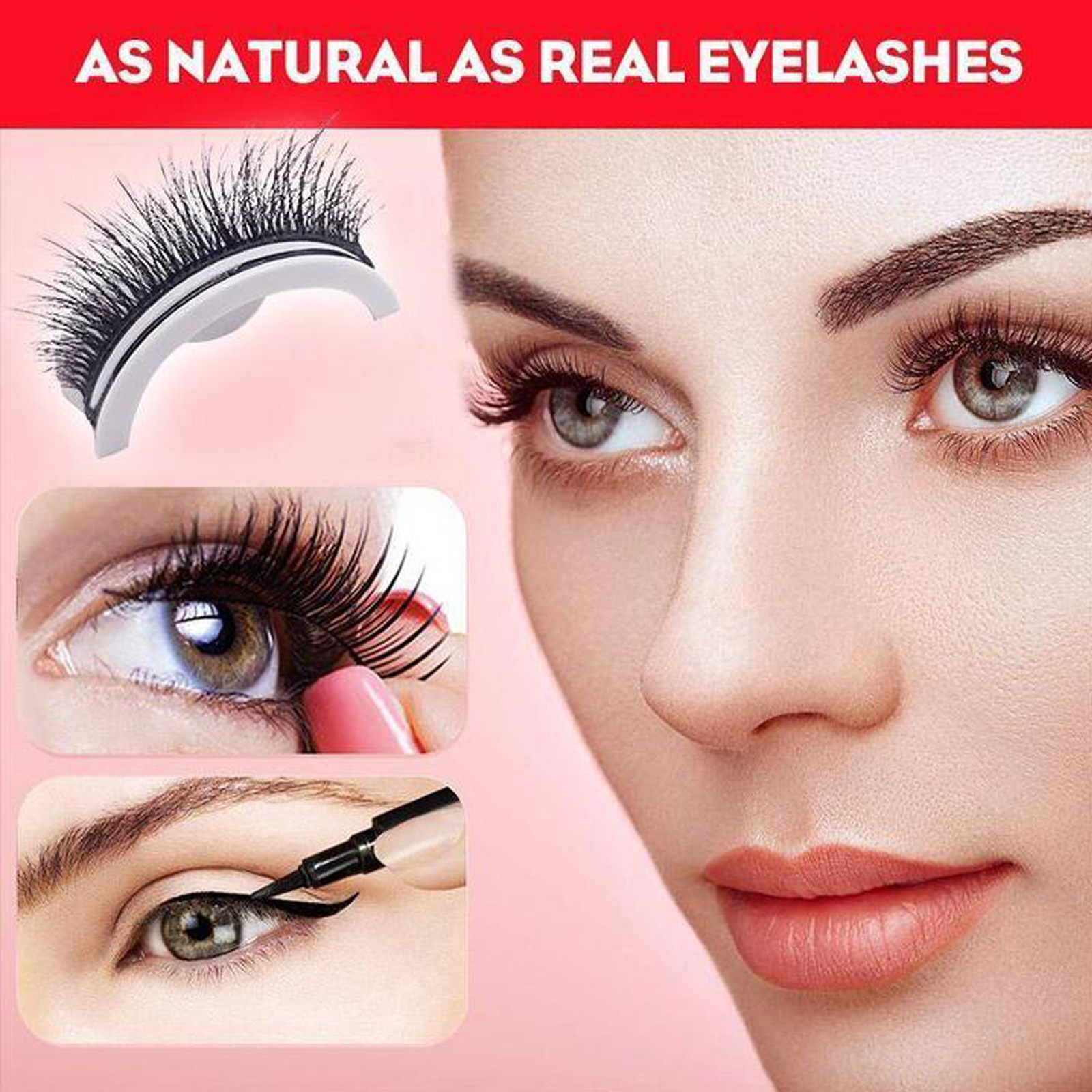 (Thick) Self Adhesive False Eyelashes Reusable No Glue Eyelashes Makeup Extension Fake Eyelashes Makeup Tools