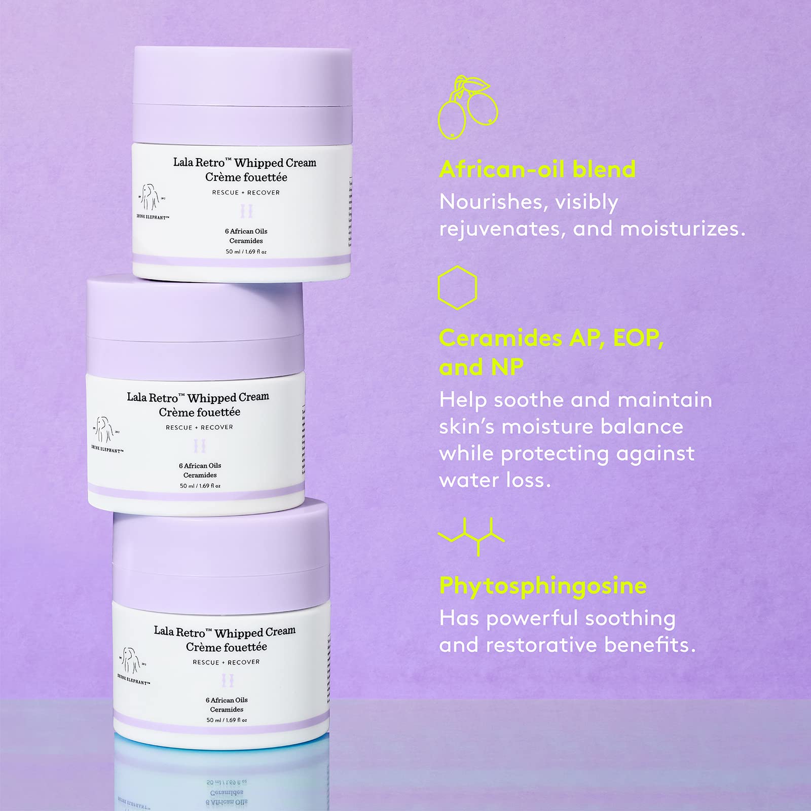 Drunk Elephant Lala Retro Moisturizing Whipped Cream Rescue and Recover 50ml