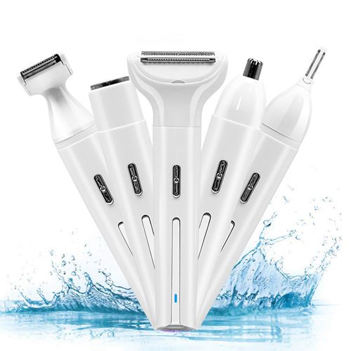 5-in-1 Waterproof USB Rechargeable Hair Remover for Women Multi-Functional Grooming Kit