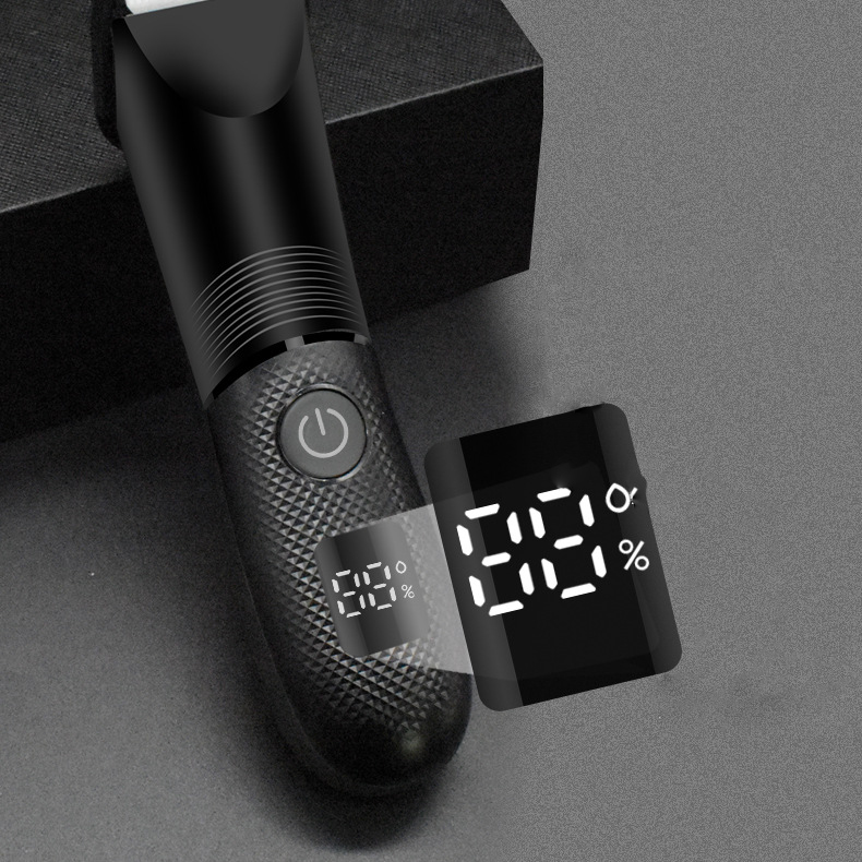 Waterproof Grooming Tool with LCD Display Mens Electric Body Hair Trimmer