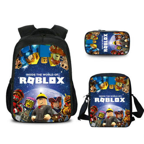 3pcs Kid Roblox Backpack Student Crossbody Bag Pencil Case School Bag