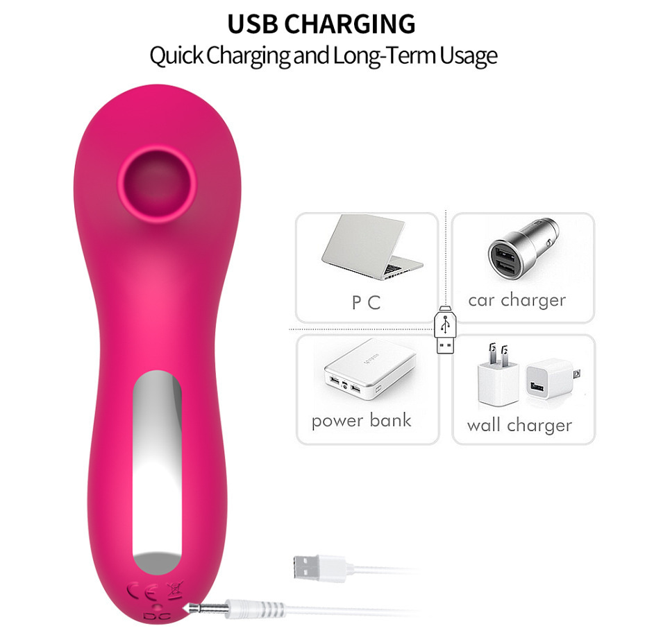 (Rose Red) Mini Woman Clitoral G Spot Nipple Sucking Vibrator Clitoris Sucker Pussy Dildo Stimulator Vaginal Massage Adults Sex Toys Couples Female Masturbator
