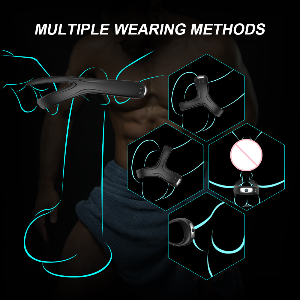 Penis Cock Ring Vibrator Vibrating Cockring Male Masturbator Delay Ejaculation Erection Sex Products Silicone Adults Toys Massager for Men Couples