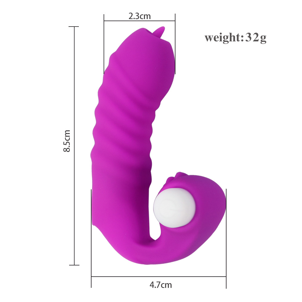 (Purple) Vibrator Dildo Finger Sleeve Female Masturbator Clit Stimulate Tongue Licking Massager Anal Plug Vagina Erotic Exotic Accessories Sex Toys For Women Age 18