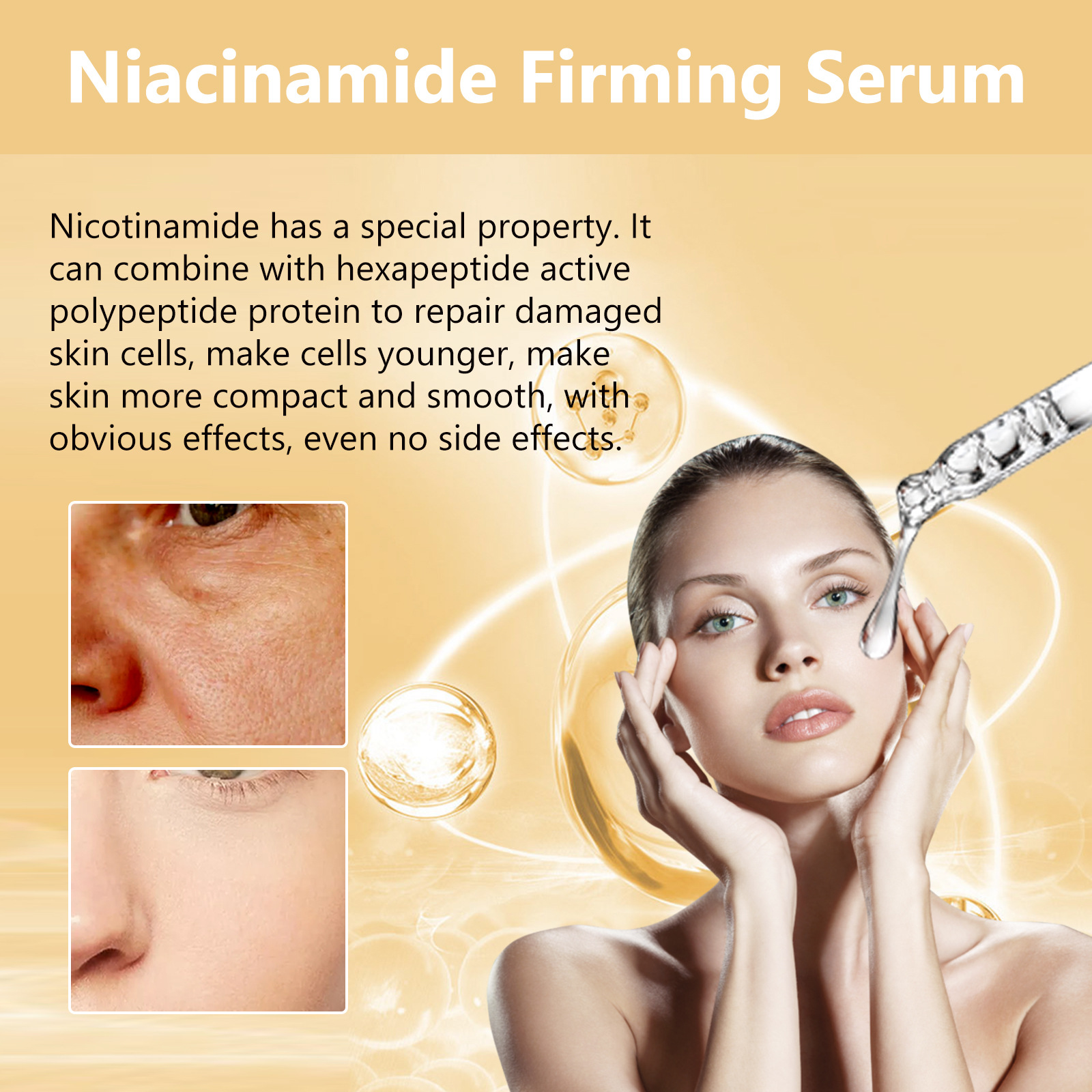 Nicotinamide Facial Firming Serum Lift Wrinkle Removal Fine Lines Rejuvenation Shrink Pores Skin Hydrating Face Nourish Moisturizing Brightening Essence