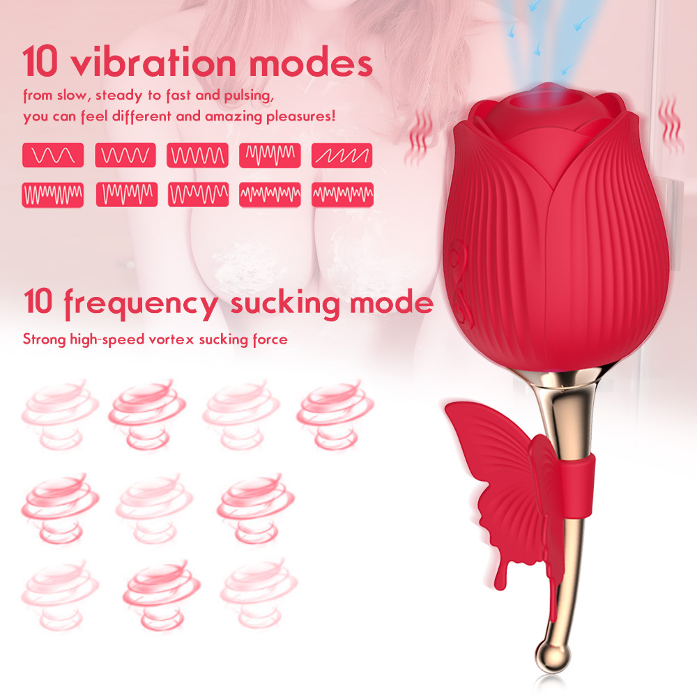Sucking Vibrator Egg for Women Nipple Massager Nipple Vagina Clit Stimulate Rose Flower Vibrators Masturbators Adult Sex Toys for Women Oral Sucker